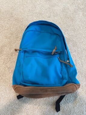 JanSport Right Pack Blue Backpack with Suede bottom